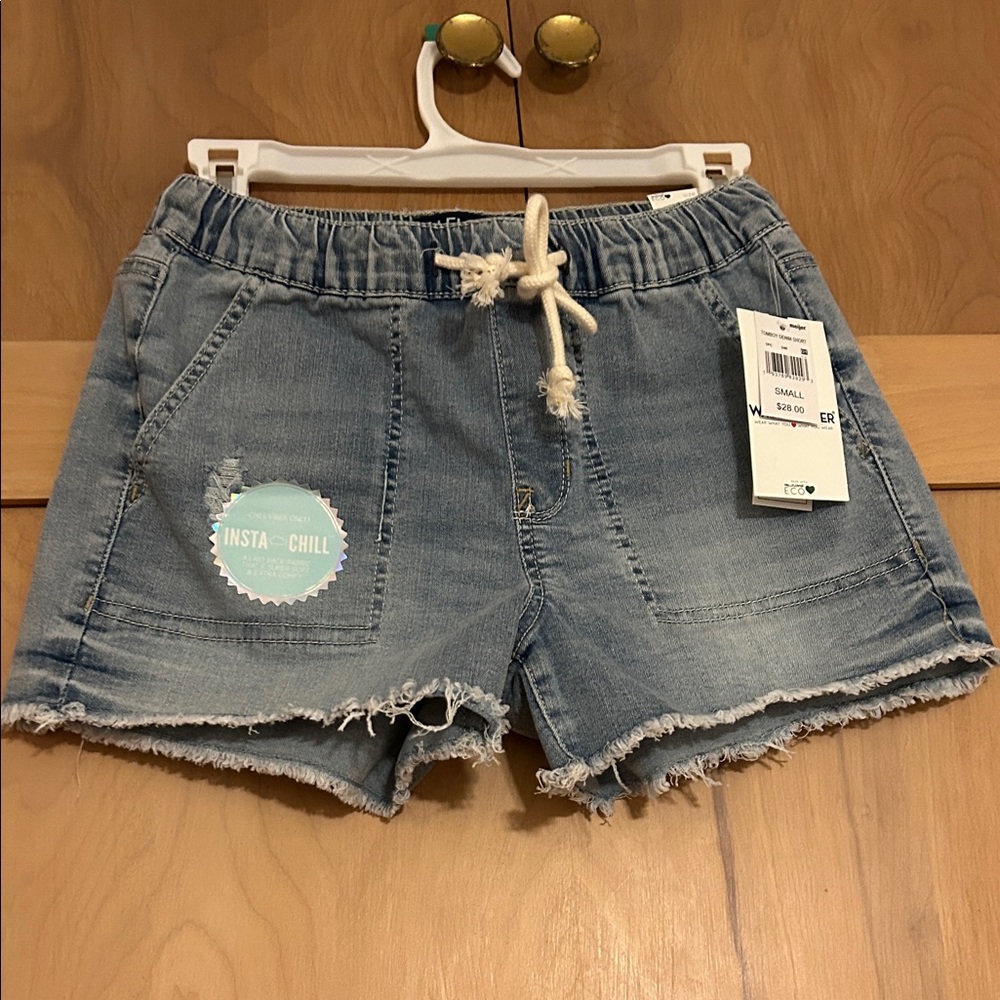 Wallflower Light Blue Jean Shorts with Drawstring